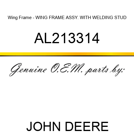 Wing Frame - WING FRAME, ASSY. WITH WELDING STUD AL213314