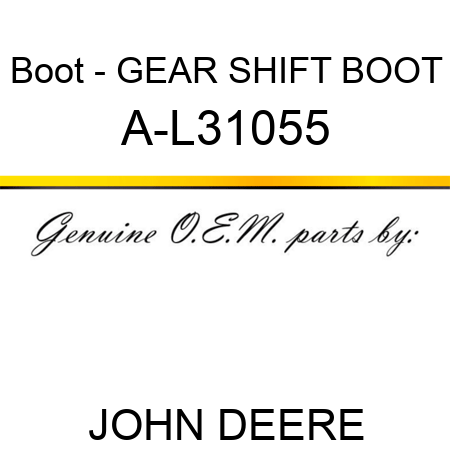 Boot - GEAR SHIFT BOOT A-L31055