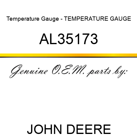Temperature Gauge - TEMPERATURE GAUGE AL35173