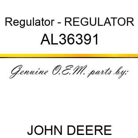 Regulator - REGULATOR AL36391