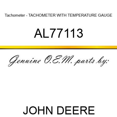 Tachometer - TACHOMETER WITH TEMPERATURE GAUGE AL77113