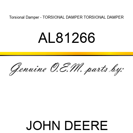 Torsional Damper - TORSIONAL DAMPER, TORSIONAL DAMPER AL81266