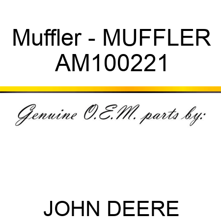 Muffler - MUFFLER AM100221