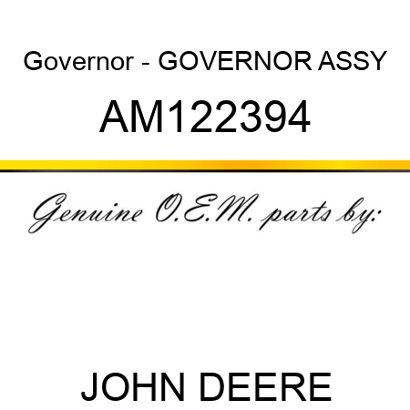 Governor - GOVERNOR, ASSY AM122394