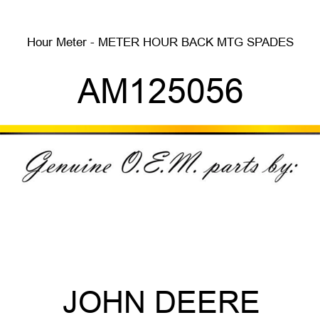 Hour Meter - METER, HOUR BACK MTG SPADES AM125056