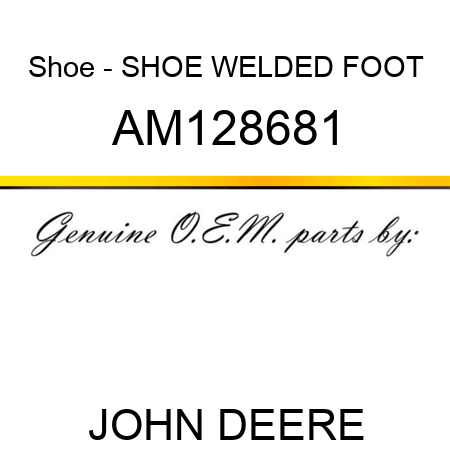 Shoe - SHOE, WELDED FOOT AM128681