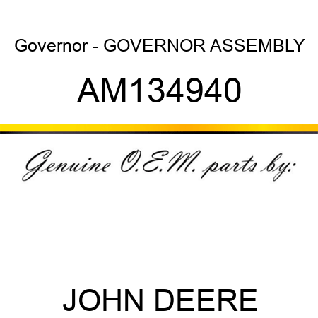 Governor - GOVERNOR ASSEMBLY AM134940