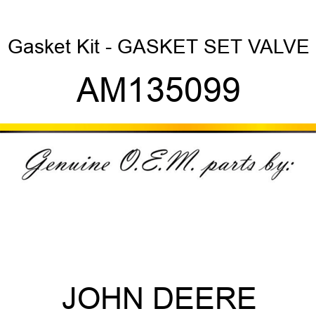 Gasket Kit - GASKET SET, VALVE AM135099