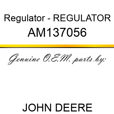 Regulator - REGULATOR AM137056