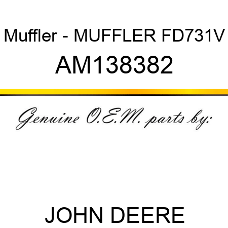 Muffler - MUFFLER, FD731V AM138382