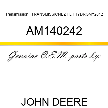 Transmission - TRANSMISSION,EZT LH,HYDRG,MY2012 AM140242