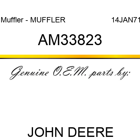 Muffler - MUFFLER                     14JAN71 AM33823