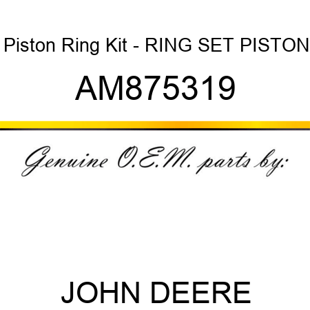 Piston Ring Kit - RING SET, PISTON AM875319