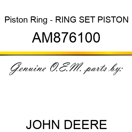 Piston Ring - RING SET, PISTON AM876100