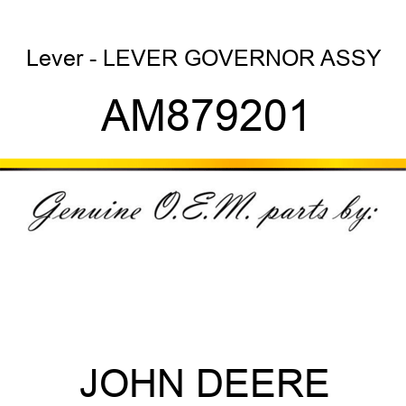 Lever - LEVER, GOVERNOR ASSY AM879201