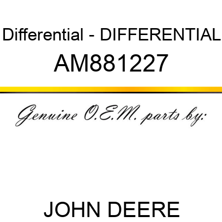 Differential - DIFFERENTIAL AM881227