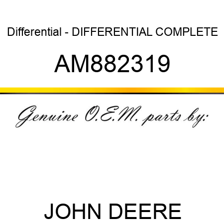 Differential - DIFFERENTIAL COMPLETE AM882319