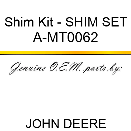 Shim Kit - SHIM SET A-MT0062