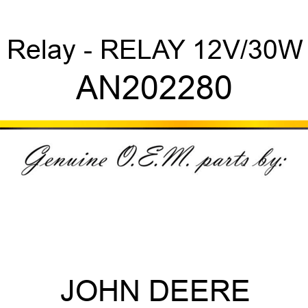 Relay - RELAY 12V/30W AN202280