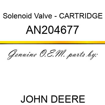 Solenoid Valve - CARTRIDGE AN204677