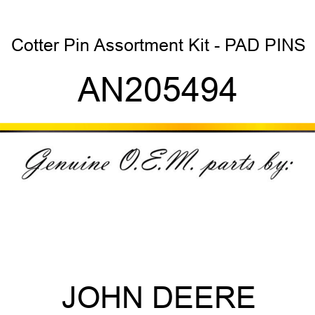Cotter Pin Assortment Kit - PAD PINS AN205494