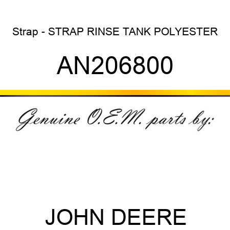 Strap - STRAP, RINSE TANK POLYESTER AN206800