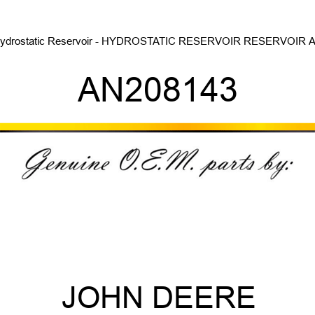 Hydrostatic Reservoir - HYDROSTATIC RESERVOIR, RESERVOIR AS AN208143