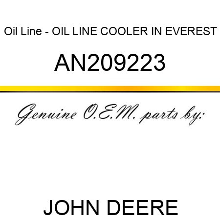 Oil Line - OIL LINE, COOLER IN, EVEREST AN209223