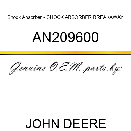 Shock Absorber - SHOCK ABSORBER, BREAKAWAY AN209600