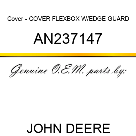 Cover - COVER, FLEXBOX W/EDGE GUARD AN237147