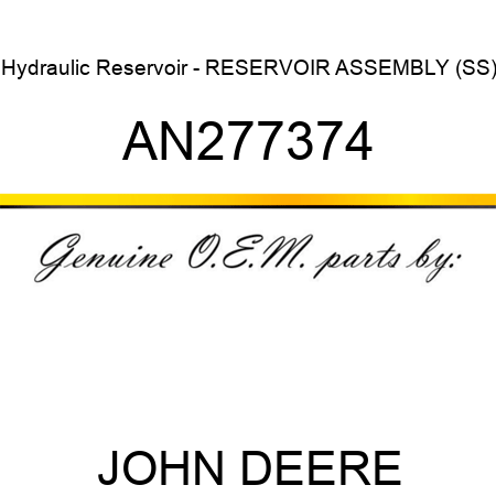 Hydraulic Reservoir - RESERVOIR ASSEMBLY (SS) AN277374