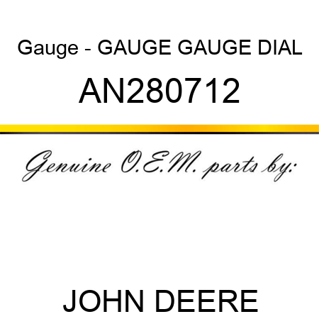 Gauge - GAUGE, GAUGE, DIAL AN280712