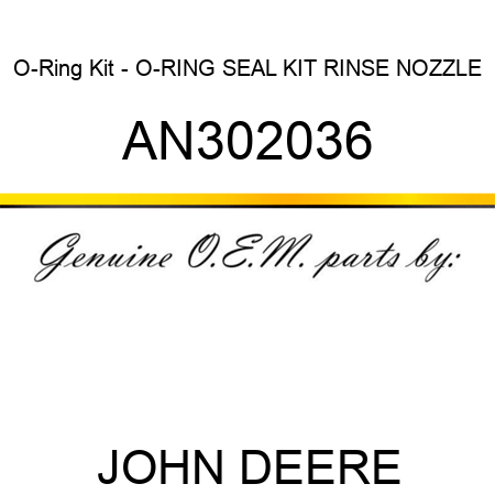 O-Ring Kit - O-RING SEAL KIT, RINSE NOZZLE AN302036