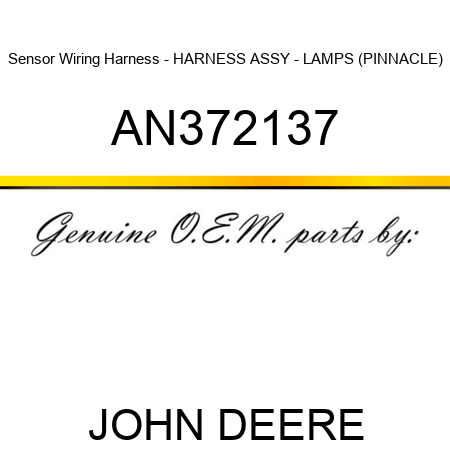 Sensor Wiring Harness - HARNESS ASSY - LAMPS (PINNACLE) AN372137