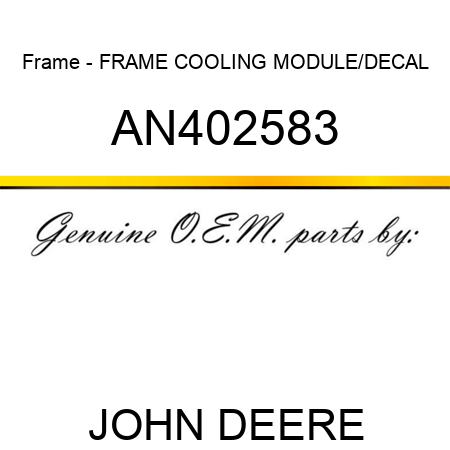 Frame - FRAME, COOLING MODULE/DECAL AN402583