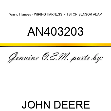 Wiring Harness - WIRING HARNESS, PITSTOP SENSOR ADAP AN403203