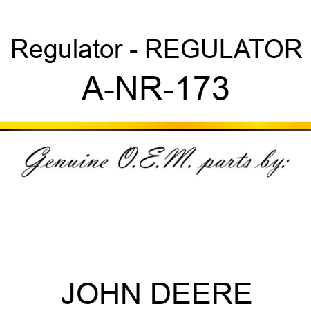 Regulator - REGULATOR A-NR-173