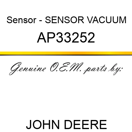 Sensor - SENSOR, VACUUM AP33252