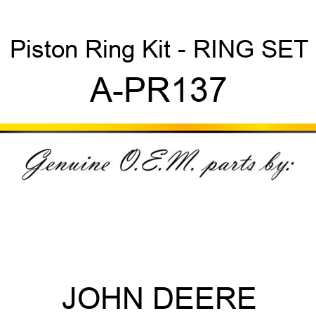 Piston Ring Kit - RING SET A-PR137