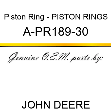 Piston Ring - PISTON RINGS A-PR189-30