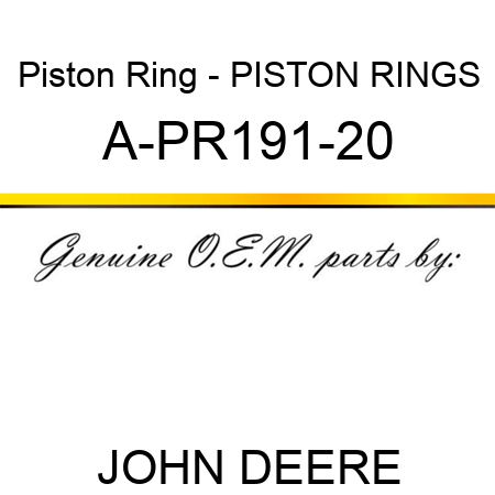 Piston Ring - PISTON RINGS A-PR191-20