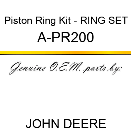 Piston Ring Kit - RING SET A-PR200