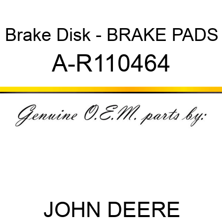 Brake Disk - BRAKE PADS A-R110464