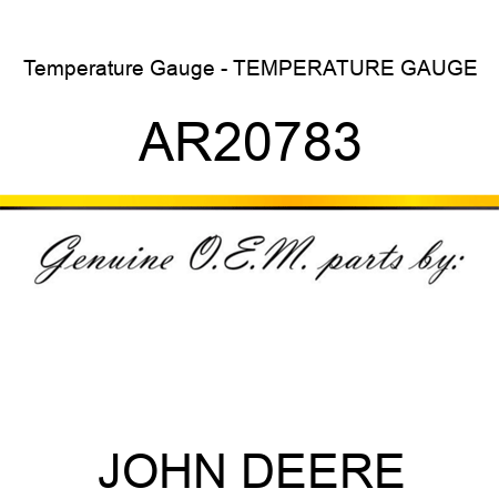 Temperature Gauge - TEMPERATURE GAUGE AR20783