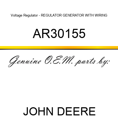 Voltage Regulator - REGULATOR GENERATOR WITH WIRING AR30155