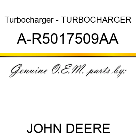 Turbocharger - TURBOCHARGER A-R5017509AA