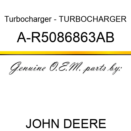 Turbocharger - TURBOCHARGER A-R5086863AB