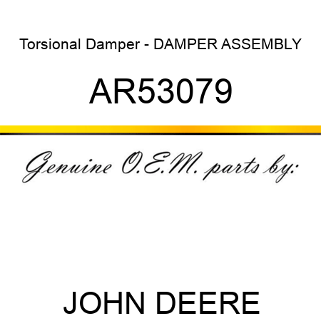 Torsional Damper - DAMPER ASSEMBLY AR53079