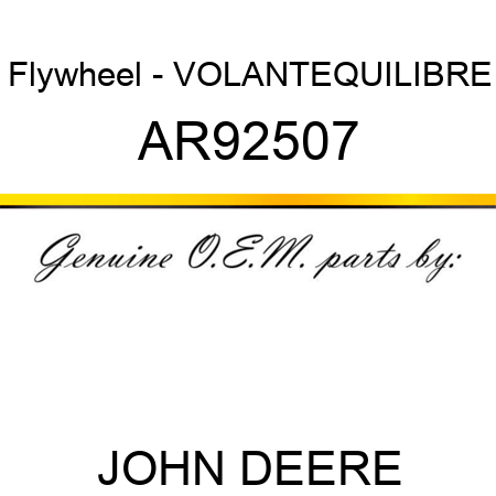 Flywheel - VOLANT,EQUILIBRE AR92507