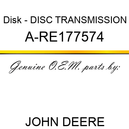 Disk - DISC, TRANSMISSION A-RE177574